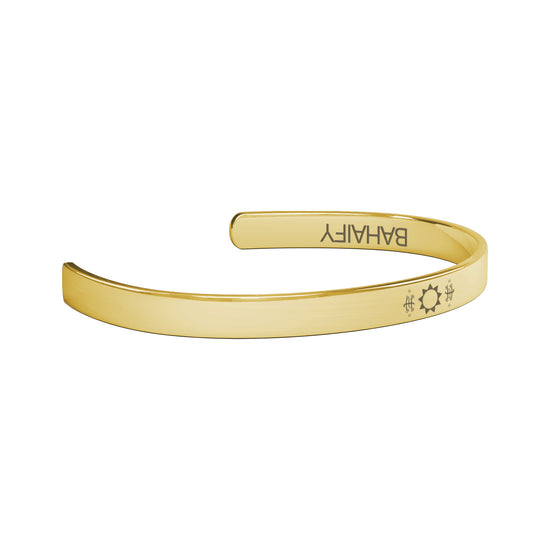 Bahai symbol jewelery, Baha'i 9-pointed star & Ringstone symbol Cuff Bracelet